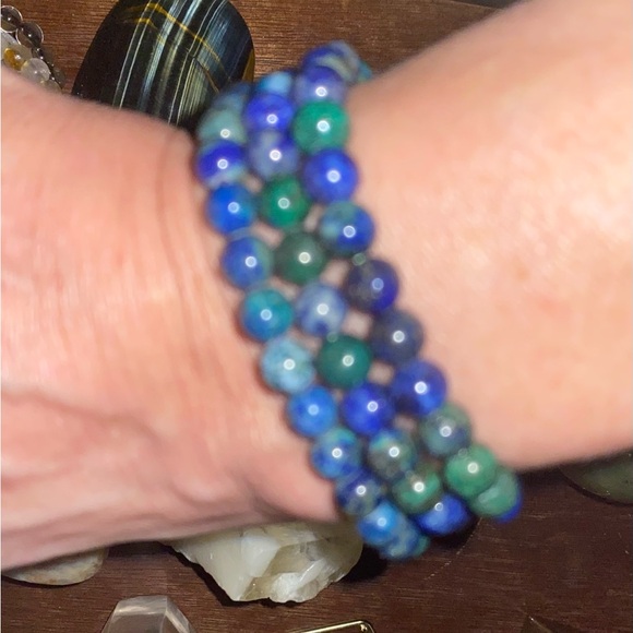 Chrysocolla Crystal AAA+ NWTS~6 mm Bracelet - Picture 4 of 5